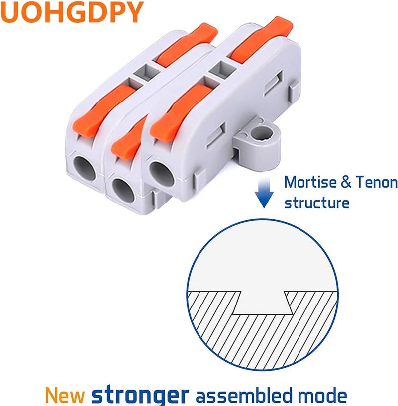 UOHGDPY 36 Pcs Conductor Compact Connectors Lever Wire Nuts, Electrical Connectors Wire Terminals for Any Circuit Inline Splices 28-12 AWG（8 PCS Self Tapping Screw - Image 5